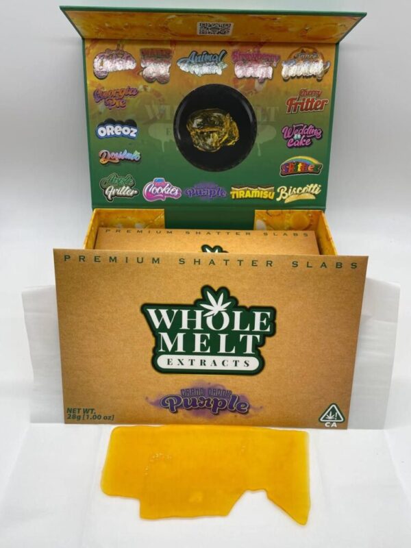 grand daddy purple shatter 768x1024 1 Experience the unmatched flavor and potency of Whole Melts. At Whole Melts Official Store, we specialize in premium Whole Melt extracts, disposables, and live rosin vape carts made for smooth hits and long-lasting effects. Every product is crafted with high-quality cannabis extracts and strain-specific terpenes, giving you the perfect balance of flavor, aroma, and strength.