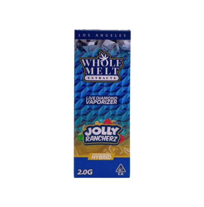 jolly rancherz whole melt 768x780 2 Sweet, tangy, and perfectly balanced — Jolly Rancherz Whole Melts Disposable by Whole Melt Extracts is a 2g hybrid disposable vape with 85% THC. Expect a flavorful burst of fruity candy vibes paired with a smooth blend of uplift and relaxation.